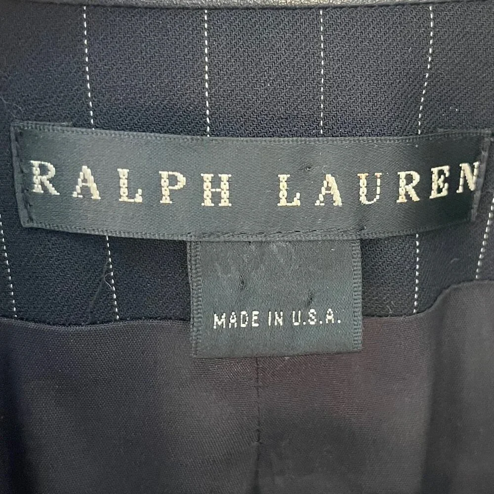 Vintage Ralph Lauren Womens Quiet Luxury Blazer Size 10 Pinstripe Old Money USA - Picture 5 of 10